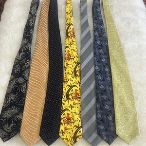 Stylish Men's Tie Set - Black, Tan, Yellow, Gray, Blue, Cream